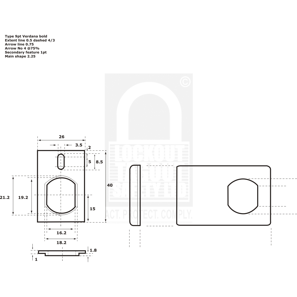 Abloy 455328 Fitting Plate